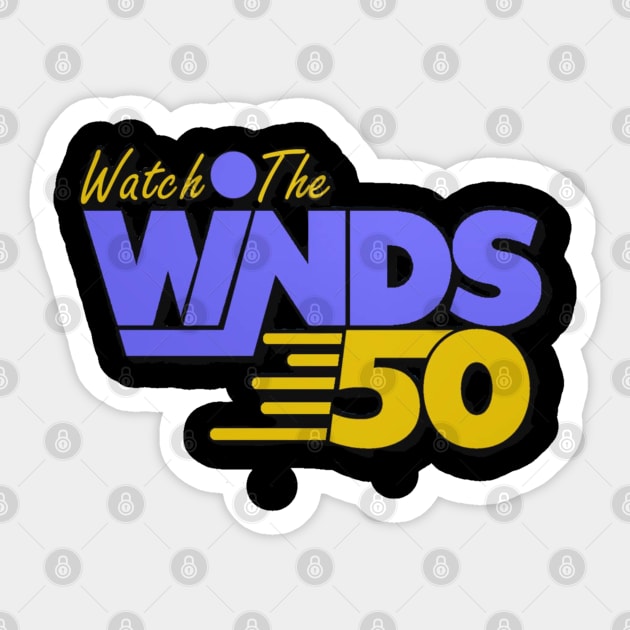 WNDS TV 50 Logo Defunct Sticker by TWO HORNS UP ART